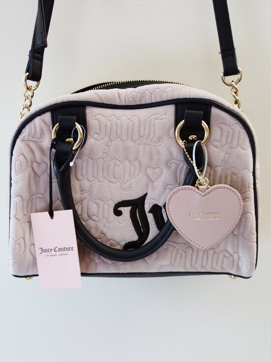 Juicy Couture Handbags - Juicy Couture Vintage Dreams Satchel Size Medium Velvet Blush Pink NWT!